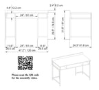 Tumata 47'' Wide Metal Wood Computer Desk with Open Shelves