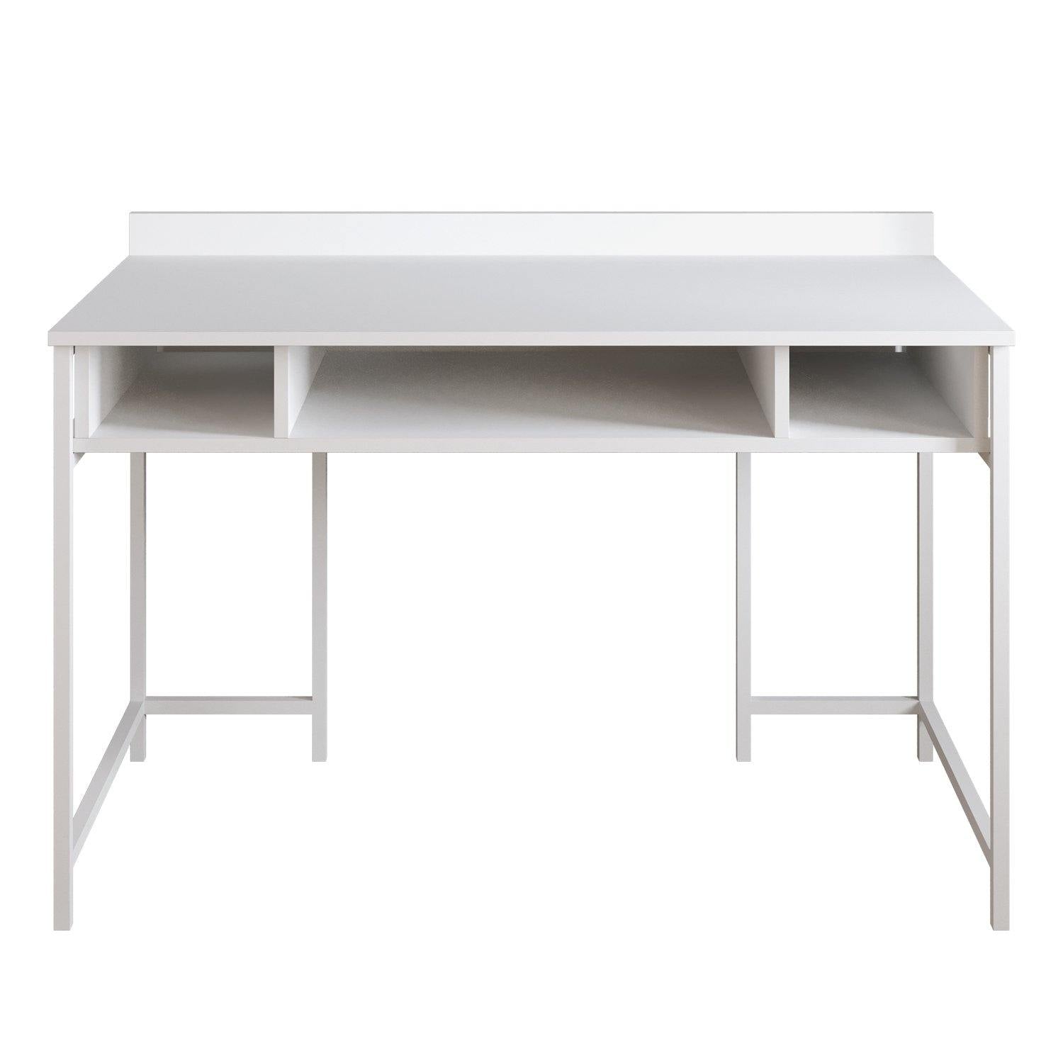 Tumata 47'' Wide Metal Wood Computer Desk with Open Shelves