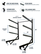 Chesapeake Dock Kayak Rack | Over The Water Storage | 4 Levels