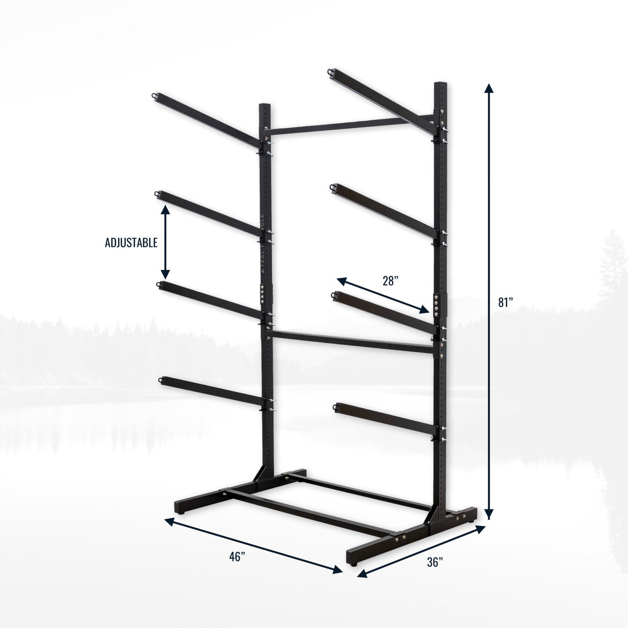 G-Watersport 4 Freestanding Kayak & Paddleboard Rack | Holds 4 Kayaks | Black
