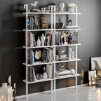 Piante 68 inches Tall Metal Manufactured Wood Accent Ladder Bookcase