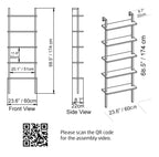 Piante 68 inches Tall Metal Manufactured Wood Accent Ladder Bookcase