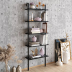 Piante 68 inches Tall Metal Manufactured Wood Accent Ladder Bookcase