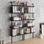 Piante 68 inches Tall Metal Manufactured Wood Accent Ladder Bookcase