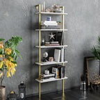 Piante 68 inches Tall Metal Manufactured Wood Accent Ladder Bookcase
