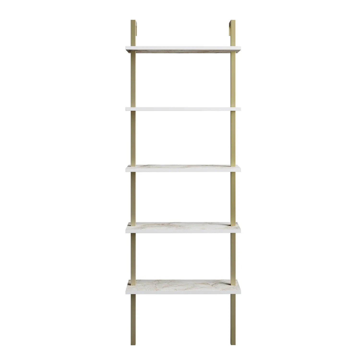 Piante 68 inches Tall Metal Manufactured Wood Accent Ladder Bookcase