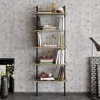 Piante 68 inches Tall Metal Manufactured Wood Accent Ladder Bookcase