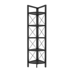 Remo 63 inch Tall Industrial Corner Bookcase with Metal Frame