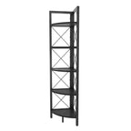 Remo 63 inch Tall Industrial Corner Bookcase with Metal Frame