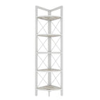 Remo 63 inch Tall Industrial Corner Bookcase with Metal Frame