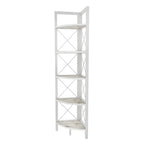 Remo 63 inch Tall Industrial Corner Bookcase with Metal Frame