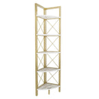 Remo 63 inch Tall Industrial Corner Bookcase with Metal Frame