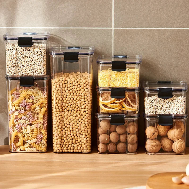 1-4PCS Sealed Jars Kitchen Organizer Grain Storage Boxes Large Capacity Sealed Container Seasoning Jars Set Fresh-keeping Tank