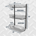 3 Basket Storage Rack | G-Basket | Holds 120 lbs