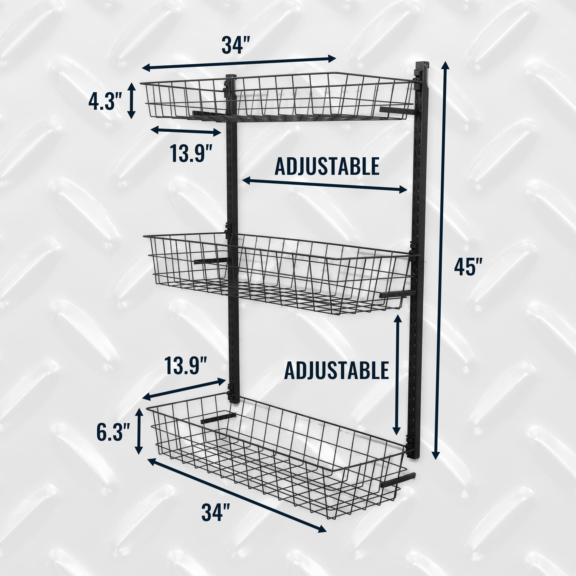 3 Basket Storage Rack | G-Basket | Holds 120 lbs