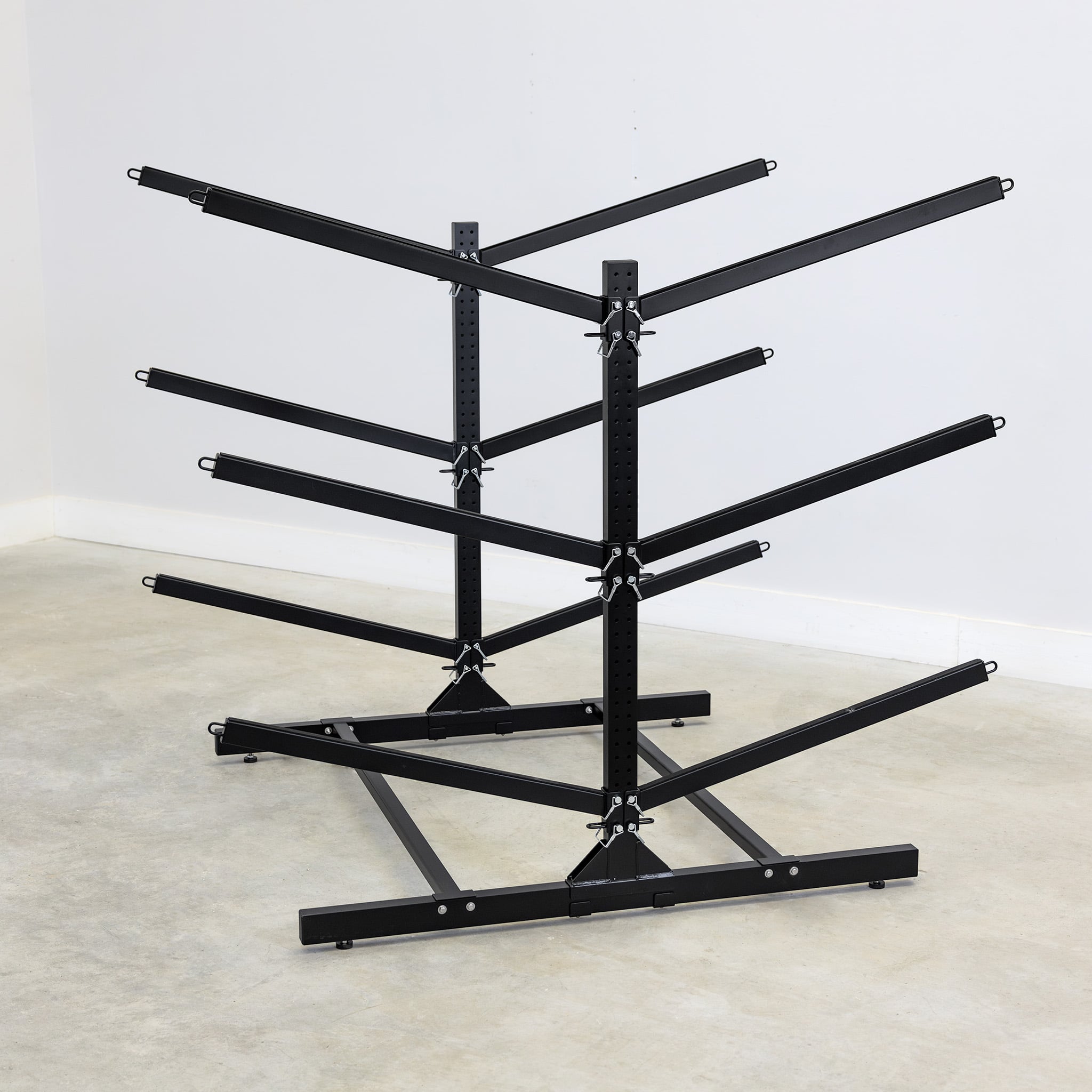 Freestanding 6-Level Double-Sided Kayak & Paddleboard Storage Rack – Black