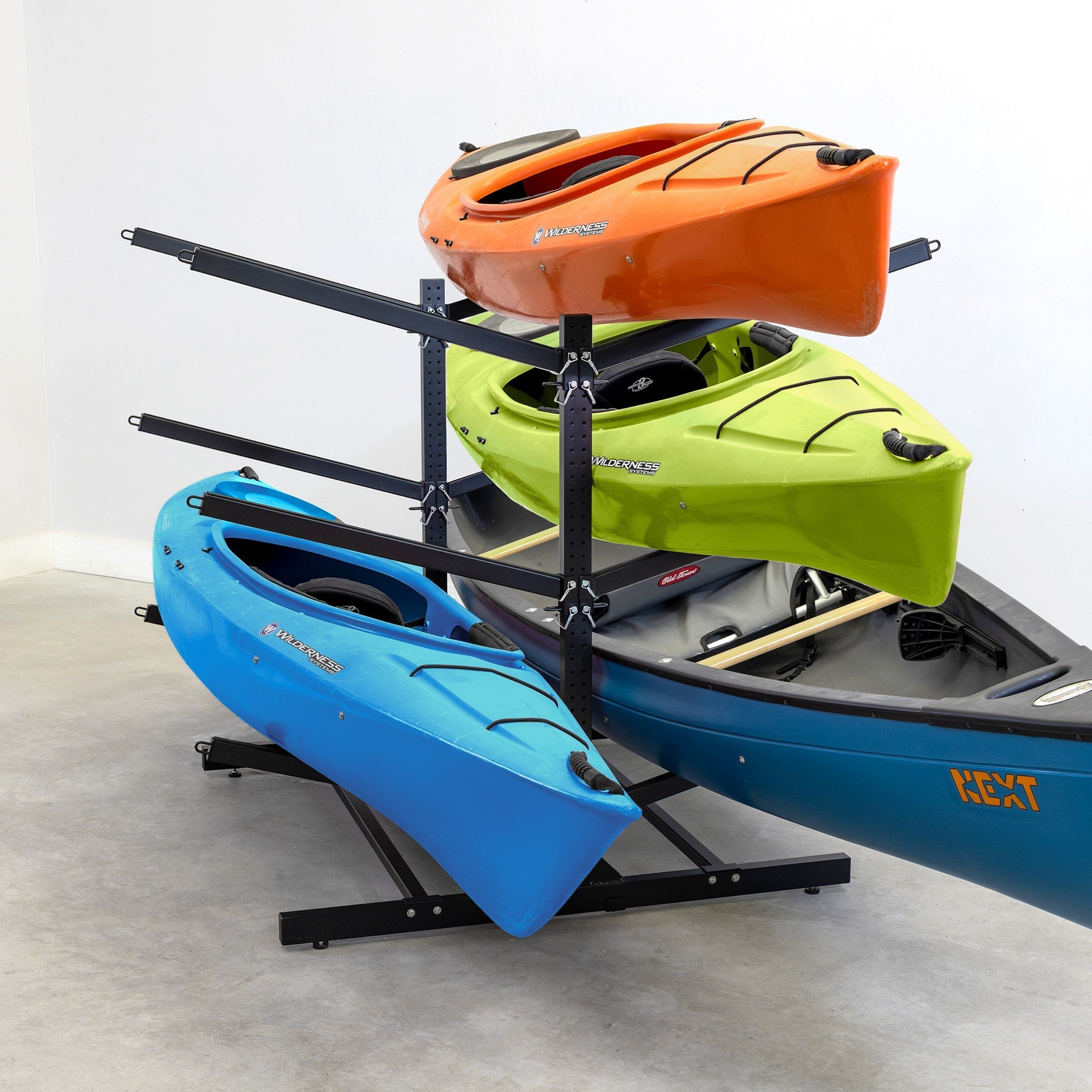 Freestanding 6-Level Double-Sided Kayak & Paddleboard Storage Rack – Black