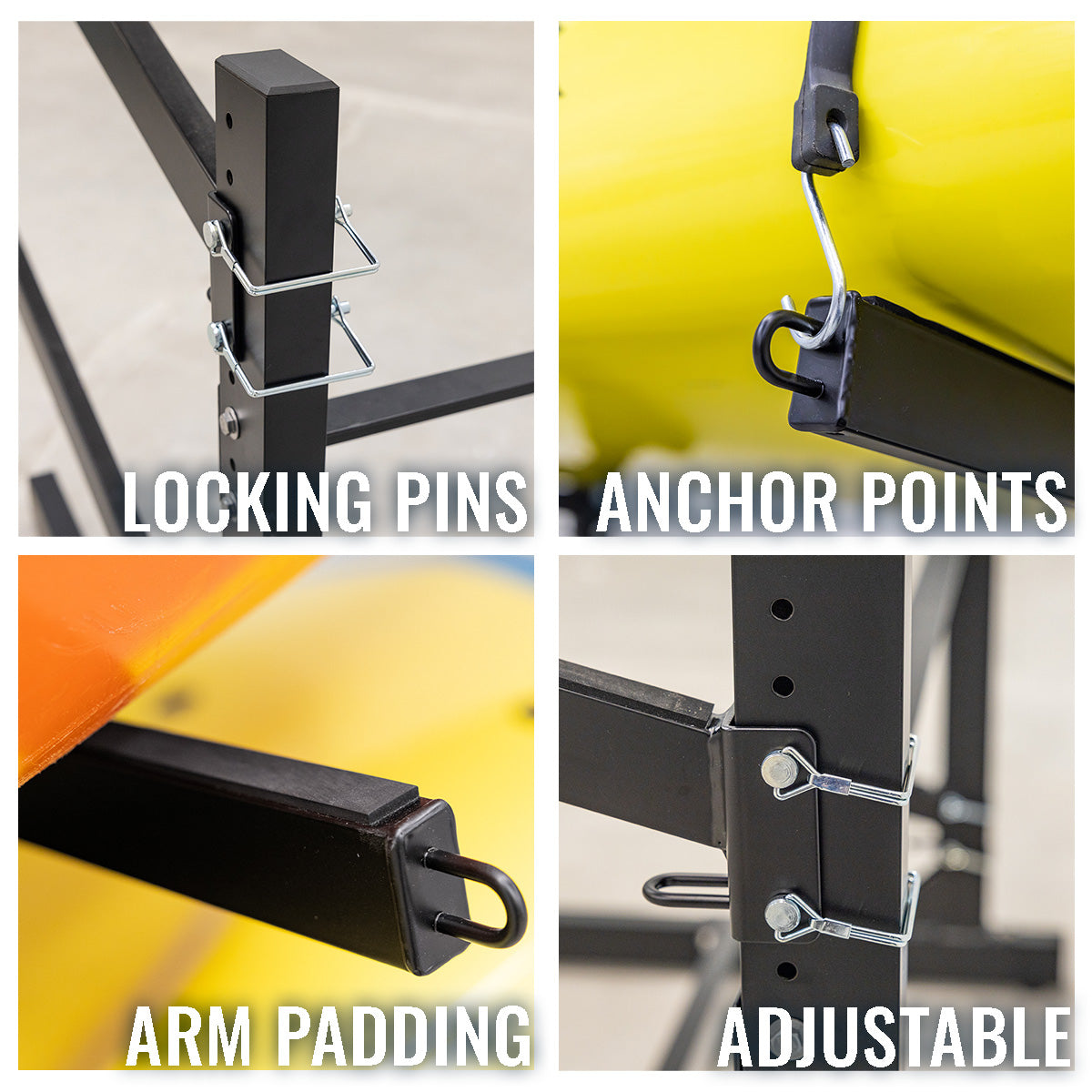 G-Watersport 4 Freestanding Kayak & Paddleboard Rack | Holds 4 Kayaks | Black