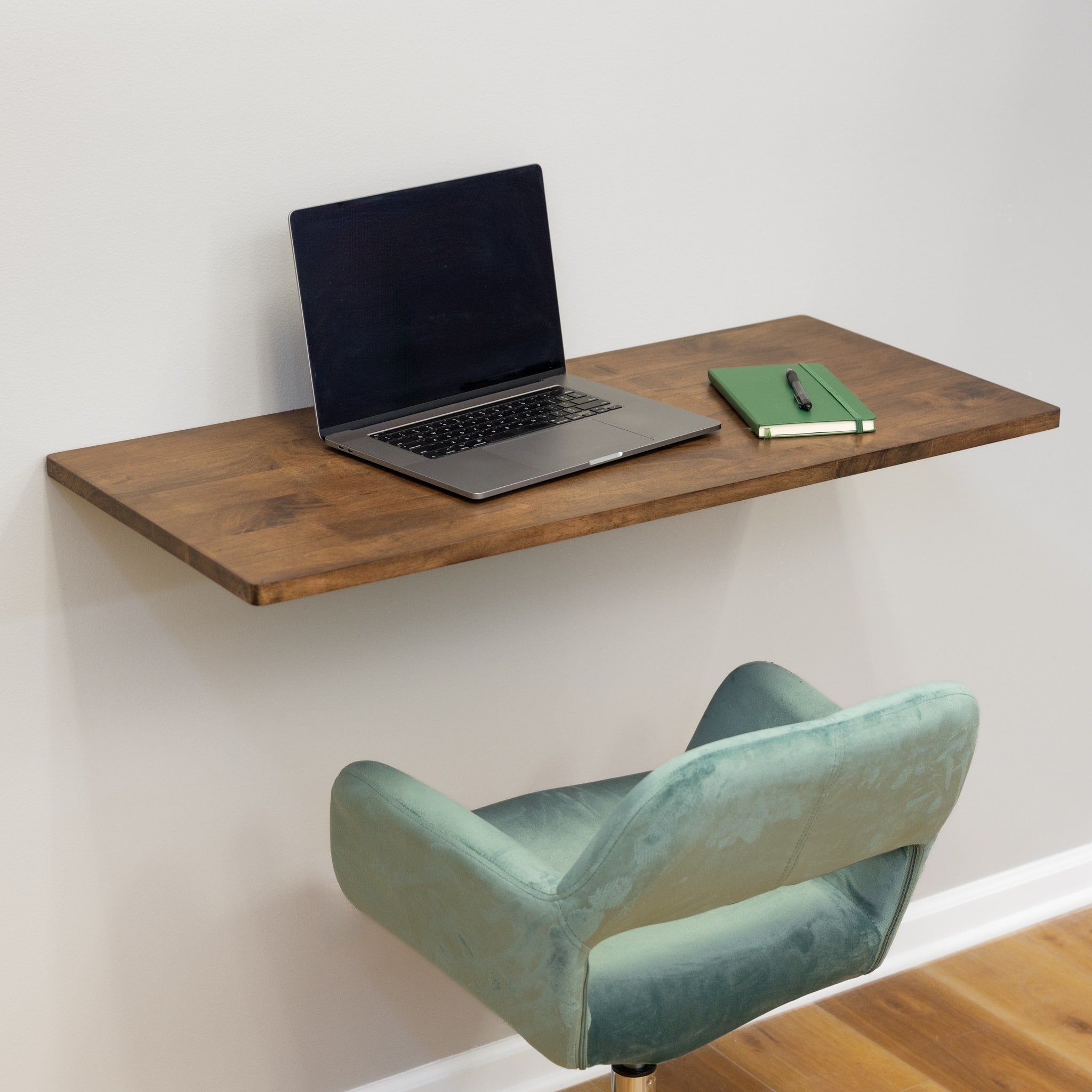 Wakefield Foldable Workbench | Dark Wood Tabletop with Black Brackets | Heavy-Duty Table