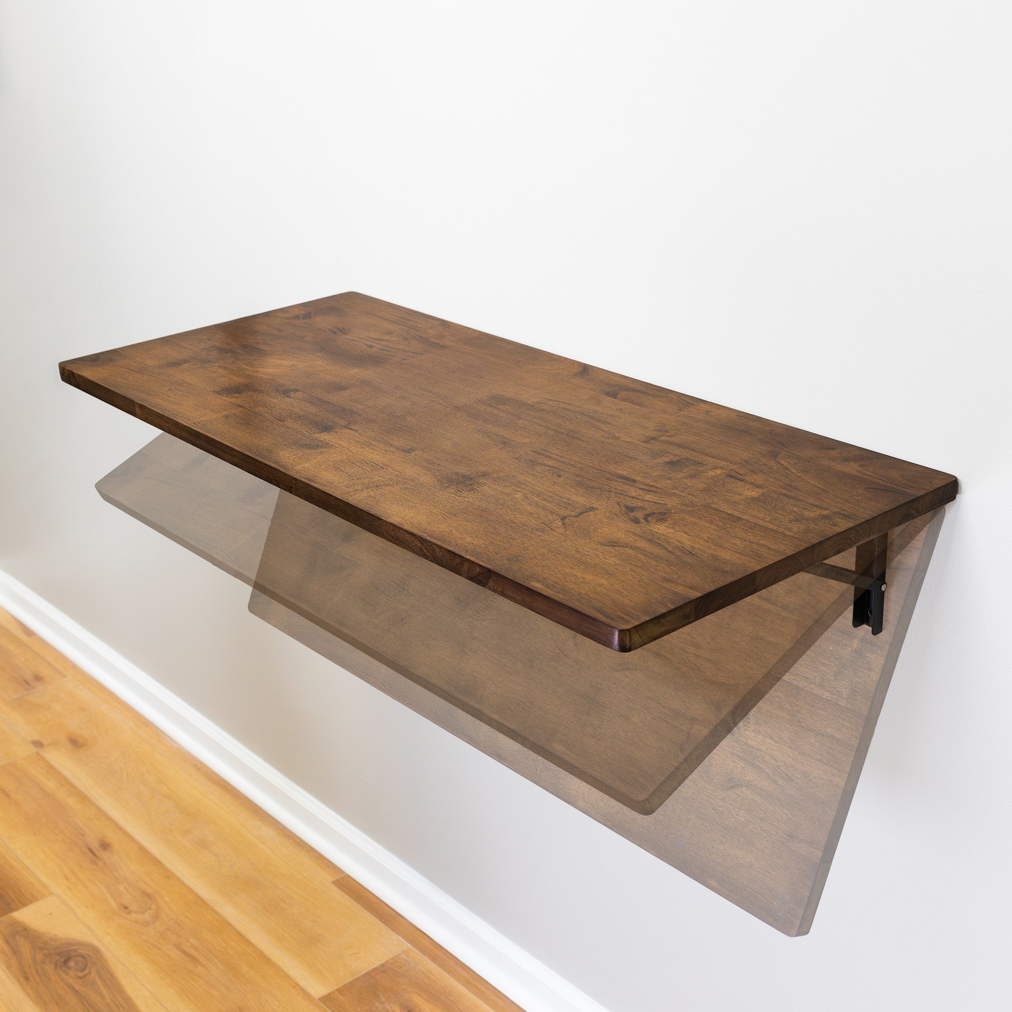 Wakefield Foldable Workbench | Dark Wood Tabletop with Black Brackets | Heavy-Duty Table