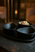 Handcrafted Luxury Wooden Nut Bowl Set with Tray