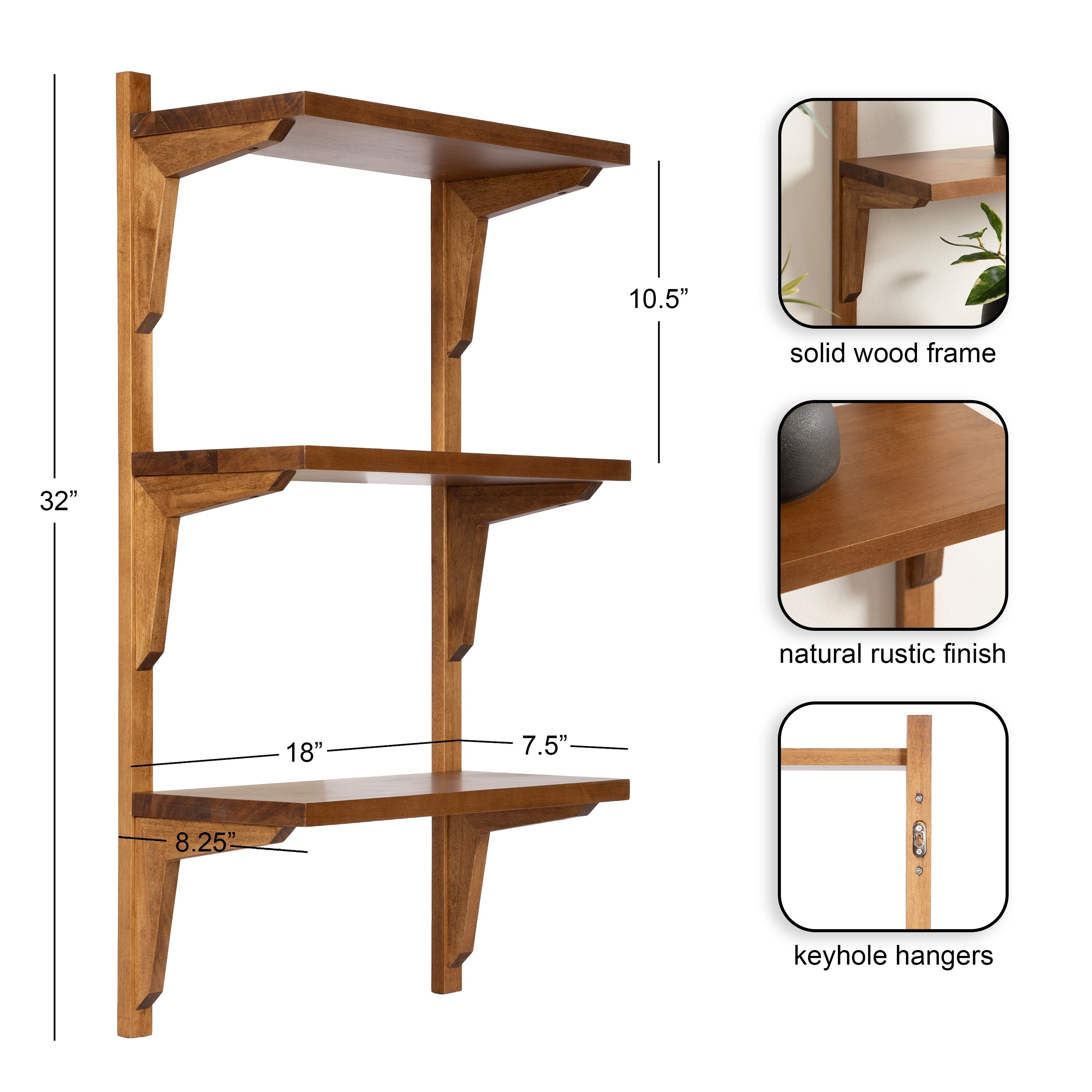 Meridien Wood Wall Shelf